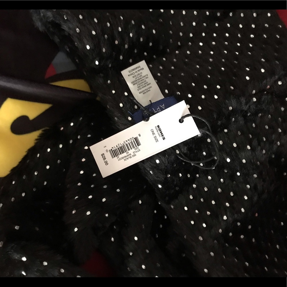 Apt. 9 Infinity Scarf Black with Silver Dots NWT